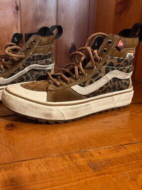 Vans Leopard Print Suede High-Tops - Sz 7.5